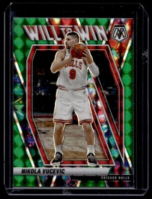2020-21 Panini Mosaic Will to Win Green Prizm Nikola Vucevic Chicago Bulls #17 - Image 1 of 2