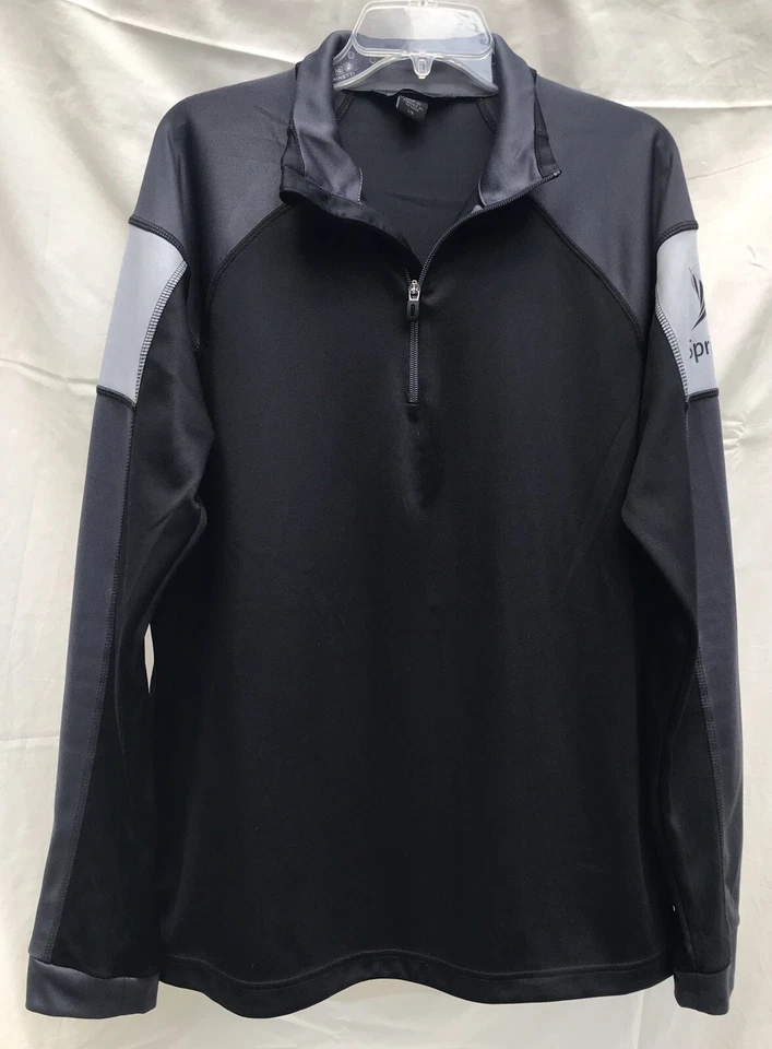 North End Men's Large Long Sleeve Half Zip Pullover Color Black SPRINT Logo - Image 1 of 4