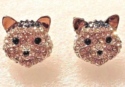 Husky Dog Crystal Covered Post Stud Earrings Jewelry - Image 1 of 3
