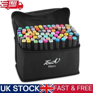 Dual Tip Alcohol Art Markers Pen - Tip Pen Set of 80 for Drawing Design colourin - Picture 1 of 9