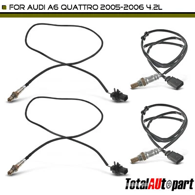 Sensor de oxígeno O2 4 piezas para Audi A6 Quattro 2005-2006 4,2 L aguas arriba y aguas abajo Foto 1 de 4