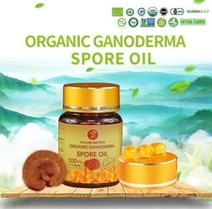Organic Ganoderma, Reishi Spore Oil 100% pure 30 x 500mg softgels - Picture 1 of 4