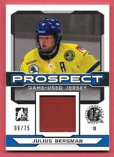 2014 Julius Bergman ITG In the Game Draft Prospects Rookie Jersey 08/75 - Sharks