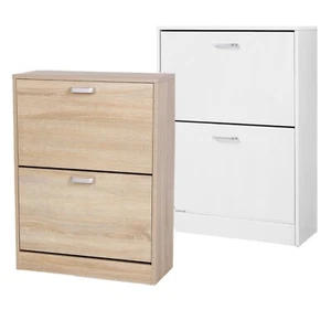 Schuhschrank Schuhkipper Schuhregal 2 Kipper Schuhablage kommode 60x83.5x24 cm - Bild 1 von 18