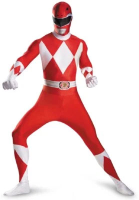 Red Ranger Deluxe Bodysuit Mighty Morphin Power Rangers Halloween Child Costume - Image 1 of 2