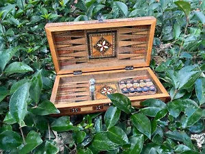 Pearl Backgammon Set w\ Travel Board Games - 3 Games in Board - Wooden Chess Set - Picture 1 of 12