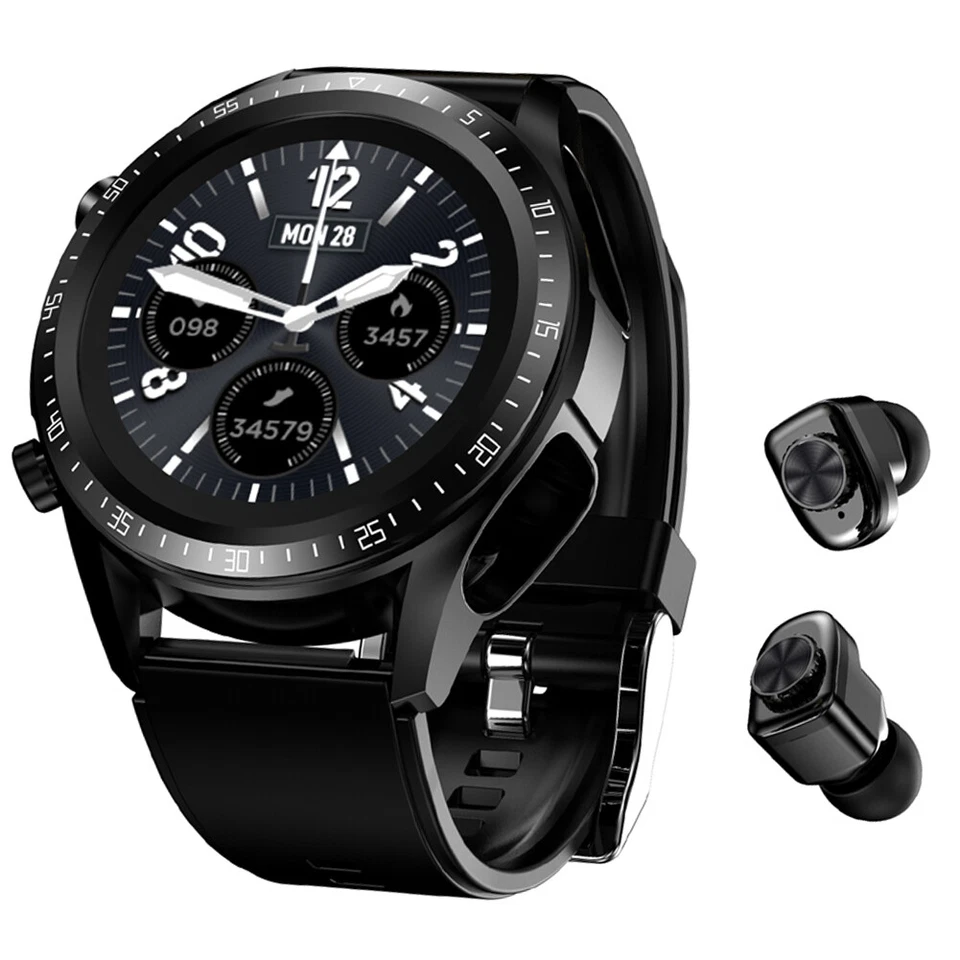 Smart Watch Men Smartwatch 2 In 1 Music Headset Sleep Monitor Wristwatch - Image 1 of 4