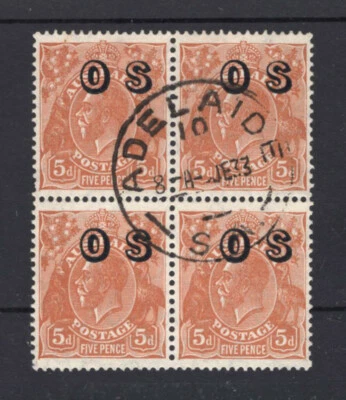 M2987 Australia 1932 SGO132 - 5d Naranja Marrón Bloque de 4, Multi Corona CA (W15) Foto 1 de 2