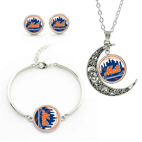 M77 New York Mets team logo set -necklace, bracelet, earrings Cover