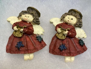 2 Angel W/Harp Button Covers 1.75” Resin - Picture 1 of 2
