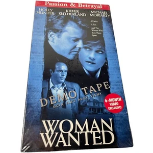 Woman Wanted VHS *Demo Tape* Kiefer Sutherland. NEW, Sealed. Pre-release - Picture 1 of 6