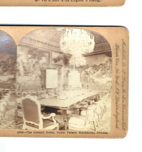 1901 Keystone Stereoview Card COUNCIL ROYAL PALACE STOCKHOLM NR - Bild 1 von 2