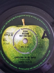 James Taylor,DEMO,Carolina In My Mind/Something's Wrong,EX,Apple,1970,Beatles - Picture 1 of 5