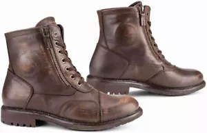 scarpe moto uomo vintage pelle impermeabili aviator FALCO marrone omologate - Bild 1 von 1