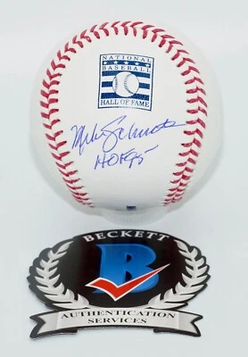 MIKE SCHMIDT "HOF 95" Phillies Signed HOF Logo BASEBALL + Beckett wit COA W1271 - Image 1 of 3