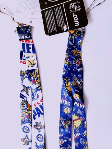 FLORIDA PANTHERS LANYARD KEYCHAIN DOUBLE SIDED WITH CLIP NHL LICENSED ONE NEW Cover