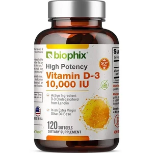 Biophix Vitamin D-3 Supplement 10000 IU 120 Softgels - Picture 1 of 9