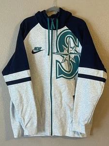 Men’s 2XL NWOT Seattle Mariners Nike Full Zip Hoodie Gray - Picture 1 of 9