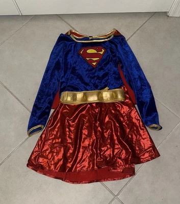 DC Supergirl Costume Dress Girls' Large Size 12-14, Blue Red - Image 1 of 2