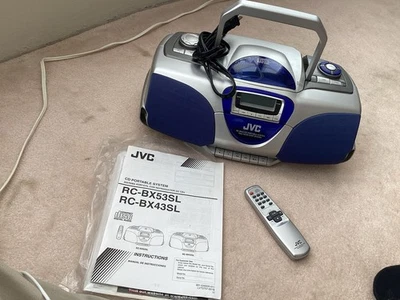 JVC AM FM Cassette Tape CD Portable Player RC-BX53 SL mit Fernbedienung & Handbuch - Bild 1 von 4
