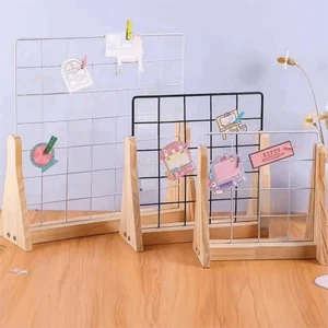 Grid Storage Rack with Wooden Base Photo Racks Jewelry Booth Racks - Picture 1 of 18