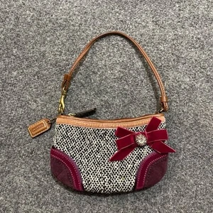 Vintage Coach 8F01 Soho Tweed Demi Shoulder Bag Y2K Multicolor Suede Bow Bling - Picture 1 of 11
