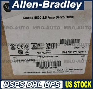 Factory Sealed Allen Bradley 2198-H003-ERS Kinetix 5500 Servo Free Shipping - Picture 1 of 3