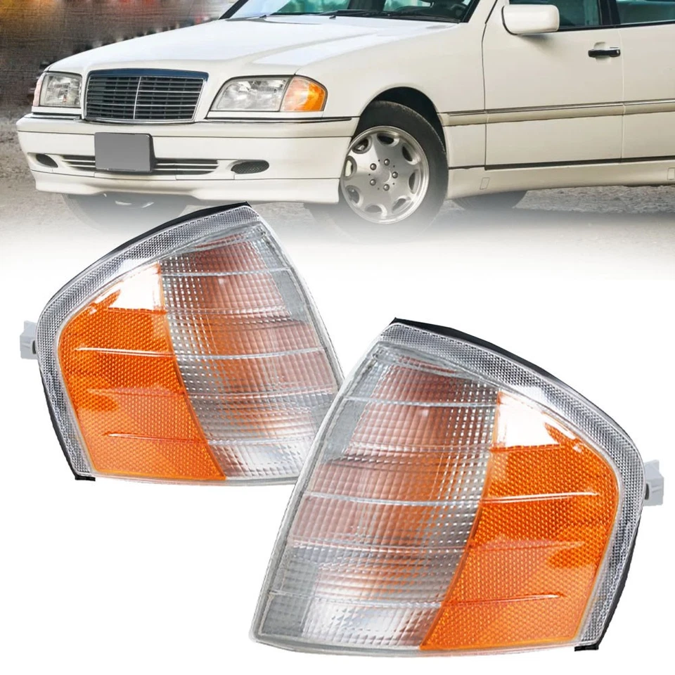 PAIR Turn Signal Corner Marker Parking Lamp For Mercedes Benz C Class W202 94-00 - Image 1 of 4