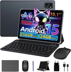 VekfulPC Tablet 10 Inch Android 15, Android Tablet with Pen and Keyboard, Gemini - Picture 1 of 9