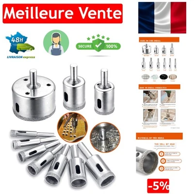 Forets Carbone Haute Précision avec Revêtement Diamant - Lot de 10 Tailles - Photo 1/4