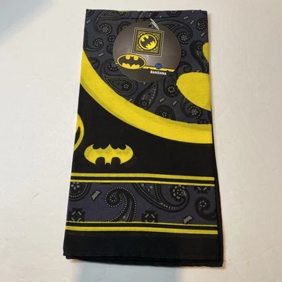 Pañuelo Paisley Negro/Amarillo y Azul Logo Batman Oficial DC Comics Foto 1 de 4
