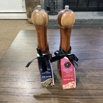 Urban Gourmet Himalayan Salt  And Black Pepper Corn Mills Made With Acacia Wood - Image 1 of 4
