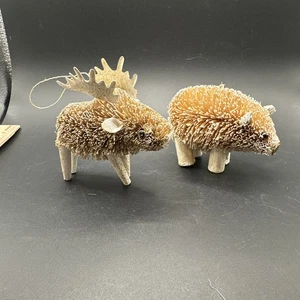 Spazzola setole ornamenti orso seduto e renna marrone  - Foto 1 di 5