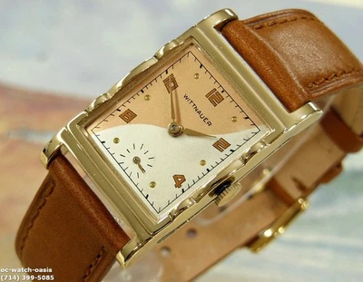 1950's  Vintage WITTNAUER, Stunning SILVER / SALMON Dial, Serviced, WARRANTY - Image 1 of 4