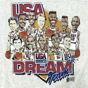Vintage 1992 USA Dream Team Basketball Barcelona Olympics T Shirt HA296