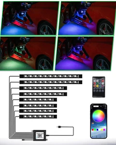 RGB LED Lights Mounted in Engine Bay/Side Cove/Footwell for Corvette C8 Z51 20+ - Picture 1 of 18