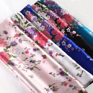 1Yard Women dress pajamas fabric print satin charmeuse decoration cloth textiles - Picture 1 of 13