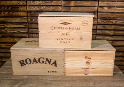 Wooden Wine Box Crate WITH LID - Genuine - Christmas Hamper Gift / Storage box - Image 1 of 4