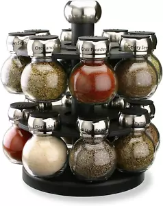 Olde Thompson since 1944 Orbit Rotating Rack, 16 Refillable Spice Jars, Labeled - Picture 1 of 12