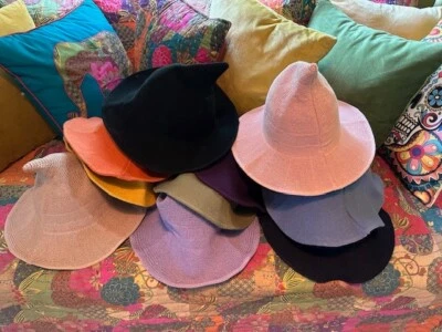 Sombrero de bruja lana nueva con ala de alambre para dar forma Foto 1 de 4