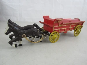 Vintàge carro birra trainato cavallo ghisa Clydesdale lunghezza 14 1/8 - Foto 1 di 12