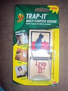 Fridge Magnet Black Cat Wood Mouse Trap it Henkel Duck Multi Purpose Holder NEW - Picture 1 of 5