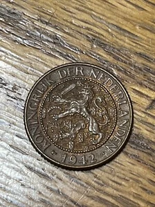 1942 Netherlands Curacao  1 Cent, KM#39a, 1 Yr Issue, 2.5 M Minted. HIGH grade - Picture 1 of 6