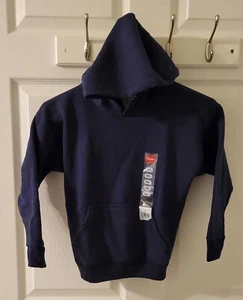 Hanes Hoodie Sweatshirt Size Boys Small 6/7 Navy Blue, Pullover - Picture 1 of 3