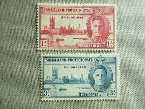 Somaliland Protectorate, Scott#108-109, MNH Cover