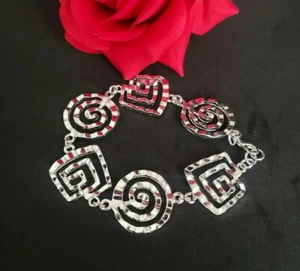 Neu Damen Modeschmuck 925 Sterling Silber vergoldet Bettelkette Armreif Armband - Bild 1 von 12