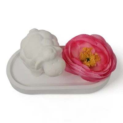 HANDARBEIT Stampo per colata fai da te, stampo per calcestruzzo in lattice per agnello, pecora (264) decorazione pasquale