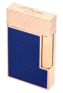 S.T. Dupont Ligne 2 Dragon blau rosegold vergoldet C16632 Feuerzeug Neu - Bild 1 von 9