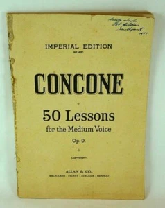 Imperial Edition No 148 Concone 50 Lessons for Medium Voice Op 9 Music Sheet - Picture 1 of 12