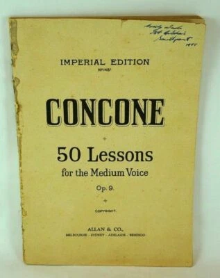 Imperial Edition No 148 Concone 50 Lessons for Medium Voice Op 9 Music Sheet - Image 1 of 4